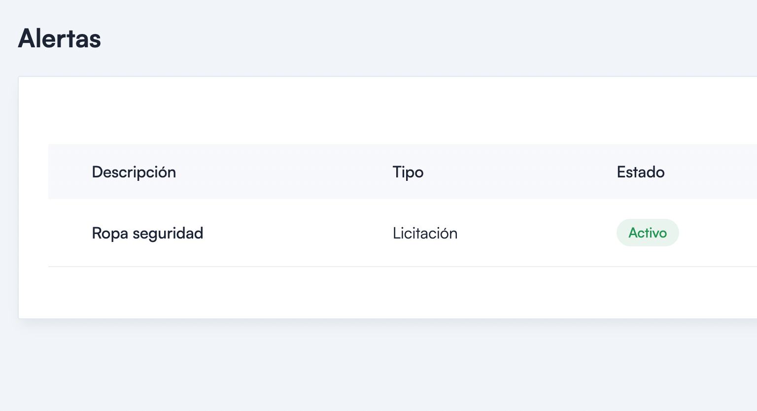 Alerta de licitaciones
